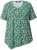 Ulla Popken Floral Pointed Hem Short Sleeve Tee Green - Tiskana majica za žene - 