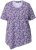 Ulla Popken Floral Pointed Hem Short Sleeve Tee Purple - Tiskana majica za žene - 