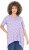 Ulla Popken Palm Tree Print Pointed Hem Tee Lavender - Tiskana majica za žene - 