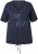 Ulla Popken Ride The Wave Short Sleeve V-Neck Graphic Tee Navy Blue - Tiskana majica za žene - 