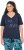 Ulla Popken Ride The Wave Short Sleeve V-Neck Graphic Tee Navy Blue - Tiskana majica za žene - 