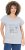 Ulla Popken Long Beach Lettering Cap Sleeve Tee Light Grey Melange - Tiskana majica za žene - 