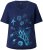 Ulla Popken Marine Print Short Sleeve Tee Ink Blue - Tiskana majica za žene - 