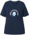 Ulla Popken Shell Picker Club Short Sleeve Graphic Tee Navy - Tiskana majica za žene - 