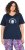 Ulla Popken Shell Picker Club Short Sleeve Graphic Tee Navy - Tiskana majica za žene - 
