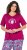 Ulla Popken Shell Picker Club Short Sleeve Graphic Tee Magnolia Red - Tiskana majica za žene - 