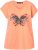 Ulla Popken Free Spirit Butterfly Cap Sleeve Graphic Tee Coral - Tiskana majica za žene - 