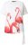 Ulla Popken Flamingo Short Sleeve Graphic Tee Off-White - Tiskana majica za žene - 