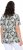 Ulla Popken Feather Print Short Sleeve V-Neck Tee Olive Grey - Tiskana majica za žene - 