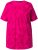 Ulla Popken Feather Print Short Sleeve V-Neck Tee Berry - Tiskana majica za žene - 