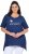 Ulla Popken Sunset Lettering Short Sleeve Graphic Tee Ink Blue - Tiskana majica za žene - 