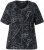 Ulla Popken Abstract Animal Print Short Sleeve Tee Black - Tiskana majica za žene - 
