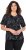 Ulla Popken Abstract Animal Print Short Sleeve Tee Black - Tiskana majica za žene - 