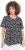 Ulla Popken Bow Print Short Sleeve Pointed Hem Tee Black - Tiskana majica za žene - 