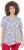 Ulla Popken Bow Print Short Sleeve Pointed Hem Tee Snow White - Tiskana majica za žene - 