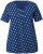 Ulla Popken Tile Print Short Sleeve Pleated Tee Dark Blue - Tiskana majica za žene - 