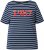 Ulla Popken Striped 1987 Boat Neck Tee Navy Blue - Tiskana majica za žene - 