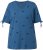 Ulla Popken Bow Print Split Sleeve Tee Indigo Denim - Tiskana majica za žene - 