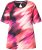 Ulla Popken Cutout Abstract Print Short Sleeve Tee Hibiscus Red - Tiskana majica za žene - 