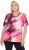 Ulla Popken Cutout Abstract Print Short Sleeve Tee Hibiscus Red - Tiskana majica za žene - 