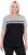 Ulla Popken Nostalgic Escape Performance T-Shirt Black - Tiskana majica za žene - 