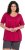 Ulla Popken Essential Front Pleat Tee Dark Raspberry - Majice - 