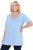 Ulla Popken Essential Front Pleat Tee Light Blue - Majice - 