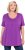 Ulla Popken Essential Front Pleat Tee Purple - Majice - 