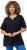 Ulla Popken Essential Notch Neck Stretch Tee Navy Blue - Majice - 
