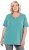 Ulla Popken Essential Notch Neck Stretch Tee Pale Green - Majice - 