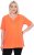 Ulla Popken Essential Notch Neck Stretch Tee Coral Pink - Majice - 