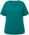 Ulla Popken Double Layer Rounded V-Neck Slim Fit Tee Dark Emerald - Majice - 