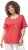 Ulla Popken Double Layer Rounded V-Neck Slim Fit Tee Dark Coral - Majice - 