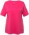 Ulla Popken Double Layer Rounded V-Neck Slim Fit Tee Dark Pink - Majice - 