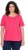 Ulla Popken Double Layer Rounded V-Neck Slim Fit Tee Dark Pink - Majice - 