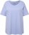 Ulla Popken Double Layer Rounded V-Neck Slim Fit Tee Pale Blue - Majice - 