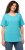Ulla Popken Double Layer Rounded V-Neck Slim Fit Tee Deep Aqua - Majice - 
