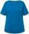 Ulla Popken Double Layer Rounded V-Neck Slim Fit Tee Medium Blue - Majice - 
