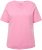 Ulla Popken Double Layer Rounded V-Neck Slim Fit Tee Light Pink - Majice - 