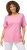 Ulla Popken Double Layer Rounded V-Neck Slim Fit Tee Light Pink - Majice - 