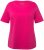 Ulla Popken Double Layer Rounded V-Neck Slim Fit Tee Fuchsia Pink - Majice - 