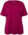 Ulla Popken Double Layer Rounded V-Neck Slim Fit Tee Magnolia Red - Majice - 