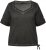Ulla Popken Cold Dyed Sweetheart Neckline Short Sleeve Tee Graphite Grey - Majice - 