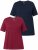 Ulla Popken Eco Cotton Basic T-Shirt 2-Pack Red/Navy - Majice - 