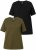 Ulla Popken Eco Cotton Basic T-Shirt 2-Pack Green/Black - Majice - 