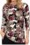 Scandinavian Caramel Flowers Blouse Purple and Brown - Tiskana majica za žene - 