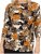 Scandinavian Caramel Flowers Blouse Orange and Brown - Tiskana majica za žene -