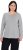 Ulla Popken Basic Round Neck Long Sleeve Slim Fit Cotton Tee Light Grey Melange - Majice - 