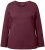 Ulla Popken Basic Round Neck Long Sleeve Slim Fit Cotton Tee Dark Berry - Majice - 