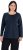 Ulla Popken Basic Round Neck Long Sleeve Slim Fit Cotton Tee Navy Blue - Majice - 